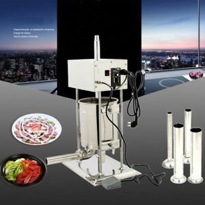 10L Electric Stainless Vertical Sausage Stuffer Meat Maker Filler Meat Stuffer