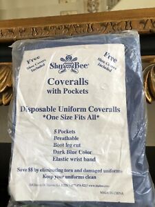 ShuBee® Coveralls, 5 pockets, shoe covers, One size fits all, Quantity of Four