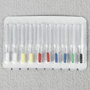 10 Pcs Dental Barbed Broaches #1-6 25mm Assorted With Handle Endodontic File