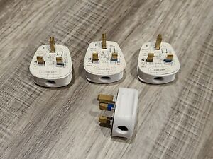 Lot Of Four British Style Power Cord Plugs 13 Amp Get England
