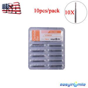 Easyinsmile Dental Tungsten Carbide Drills Cutting Polishing Bur 10pcs FG Type