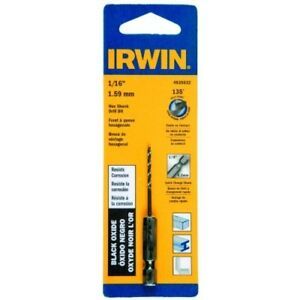 Irwin Tools 4935632 Black Oxide Hex Shank Drill Bit, 1/16-Inch