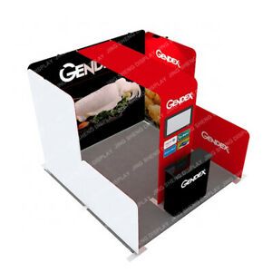 10ft Custom Fabric Trade Show Display Booth System with Podium Lights TV Bracket