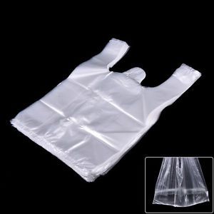 50x 26*37cm Plastic T-Shirt Retail Shopping Supermarket Bag Handles Packaging BH