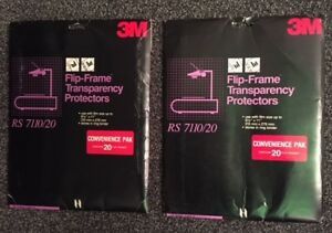 2 Pkg-3m Flip-Frame Transparency Protectors RS-7110/20- 2 pkgs=40 Flip Frames