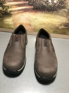 Red Wing Womens Comfortpro Brown Leather Safety Steel Toe Slip On Shoes Size 8 D