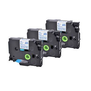 3PK Compatible with Brother P-Touch TZ-243 TZe-243 Blue on White Label Tape 0.7&#034;