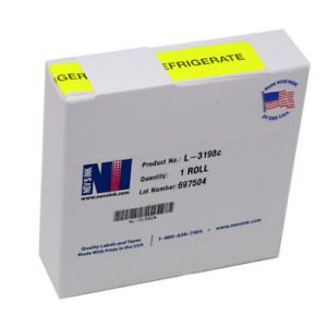 NEV&#039;S L-3198C Label, Refrigerate 7/8&#034; x 2-1/4&#034; Fluorescent Chart w/ black