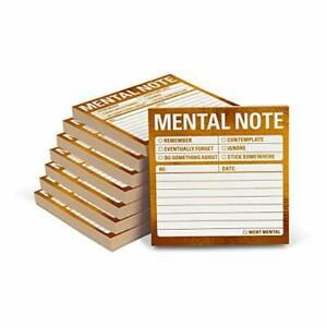 Knock Knock Mental Note Metallic Sticky Notes 3 x 3-Inches 8-Count