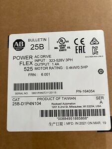 25B-D1P4N104 25BD1P4N104 Allen Bradley PowerFlex 525 Ac Drive 0.5HP
