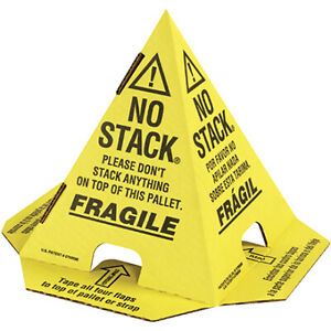 Yellow with Black Print Pallet Cones - English, French &amp; Spanish - 50 Per Case