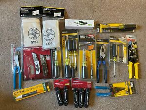Klein Tools Linesman Pliers Strippers Lot Wago Control Screwdrivers Channelock