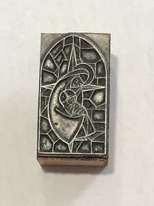 Printing Letterpress Printers Block Mary And Jesus In Stained Glass Window