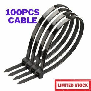 6 Inch 50 LBS Nylon Quality Cable Zip Wire Ties BLACK 100PCS Pack