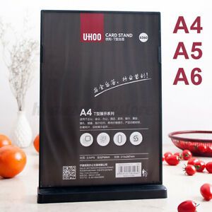 A4 A5 A6 Double Sided Sign Holder Stand Display Acrylic Retail Menu Poster Frame