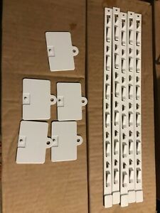 White Clip Merchandising Strip w/ Header 12 hooks  S-hooks, w/5 Double Clip