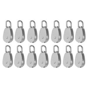 14pcs Single Wheel Swivel Sheave Eye Rigging Wire Rope Pulley Block Tool