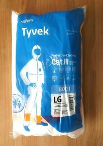 DuPont 800J TY800J Tyvek Cat III Chemical Protective Coverall Suit - Large
