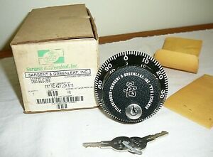 NOS SARGENT &amp; GREENLEAF FRONT READING KEY LOCK D690-S&amp;G-0BW  BLACK &amp; WHITE 5/16