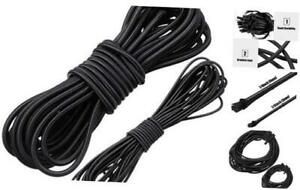 1/8 Inch x 25 Feet and 1/4 Inch x 25 Feet Bungee Shock Cord, Elastic Black