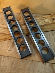 Pair Vintage Steel I-Beam Machinist Parallels with Holes