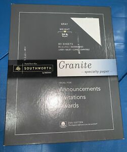Fine Granite Paper Southworth 24 lb Watermarked 80 Sheets Gray