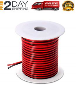 100Ft Cable Electrico Calibre 18 Awg Conexion De Cc De 12 V Rojo Negro Cobre