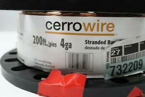 Cerro Wire 4 Bare Stranded Copper Wire 200&#039; 4BCSTRX200