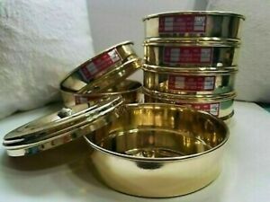 Heavy Brass Gauge Standard Testing 10 Set Sieve with Lid &amp; Catch Pan E702