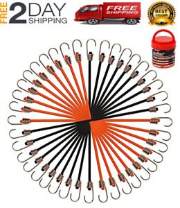 20 Pack Mini Bungee Cords, 9 Inch Premium Small Bungee Cords with Hooks