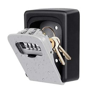 Key Lock Box Wall Mounted, 4 Digit Combination Lock Box for House Key Safe Key