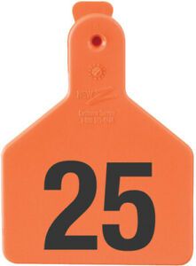 Z Tags Calf Ear Tags Orange Numbered 126-150