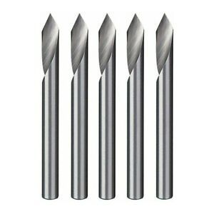 5pcs 60 Degree Blade Carbide Tool Flat Bottom CNC Engraving Bits CNC Router