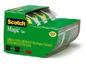 Scotch Magic Tape Dispenser.  in. x 325 in., 3 Dispenser