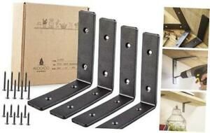 Heavy Duty Metal Wall Brackets: 6 x 6-inch Rustic Steel L Bracket for Hanging 4