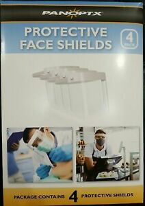 PANOPTX Protective Face Shields 4 Pack LightWT Double Sided ANTI-FOG Coatings