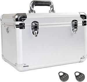 Buyineast Combination Lock Box with 2pcs 3-digit Padlocks Extra Large Lockable