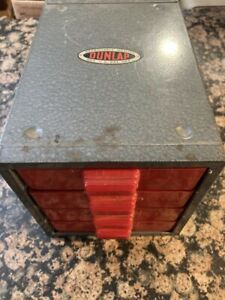 Vintage Dunlap 4 Drawer Parts Cabinet  Metal Outer Plastic Drawers