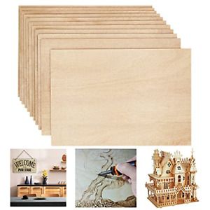 10 PCS Wood Sheets 300x200x2mm,Unfinished Plywood Basswood Sheet,for...