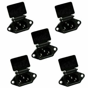 5xIEC320 C14 3P Screw Mount Male Power Socket Cover 10A 250V For Boat AC-04C FG#