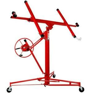 NEW 11&#039; Drywall Lifter Panel Hoist Jack Rolling Caster Construction Lockable Red
