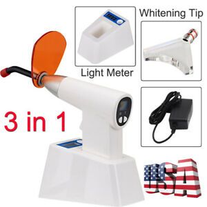 Dental Curing Light Cure Lamp Machine w/ Light Meter Whitening Tip Cordless USA