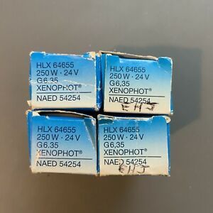 4x OSRAM HLX 64655 HALOGEN PHOTO OPTIC XENOPHOT LAMP BULB 24V 250W NAED 54254