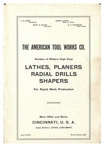 1919 American Tool Lathes Planers Shapers Radial Drills Operator Manual P68