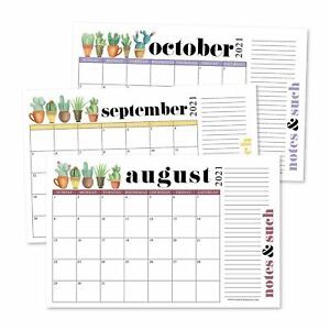 Cactus 2021-2022 Desk Calendar, Large Monthly Wall Planner, 18 Month Academic...