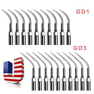 10PC Dental Ultrasonic Piezo Scaler Tips Fit DTE SATELEC Scalling GD1 GD3 USA Qu