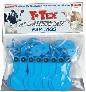 Y-Tex 2 Star Small Blank Cattle Tags 25 Count Blue