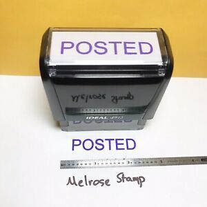 Posted Rubber Stamp Purple Ink Self Inking Ideal 4913