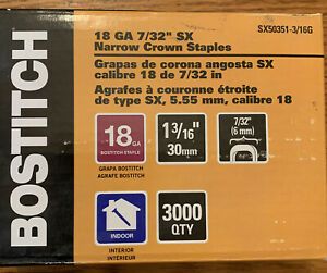 BOSTITCH SX50351-3/16G 1-3/16-In 18 Gauge by 7/32-Inch Crown Finish Staple