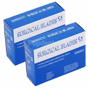 2Bags Sterile Surgical Scalpel Blades Carbon Steel 10# Size 100pcs/box SALE